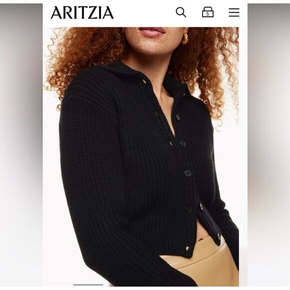 Aritzia Wilfred Cropped Next Door Cardigan Sweater Size XS - Picture 3 of 11